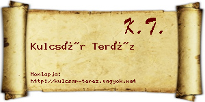 Kulcsár Teréz névjegykártya
